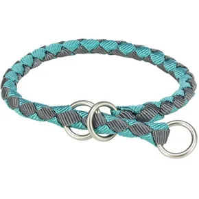 CAVO Rundhalsband halbgeschnallt, aqua/grafit S: 30-36 cm / o12 mm